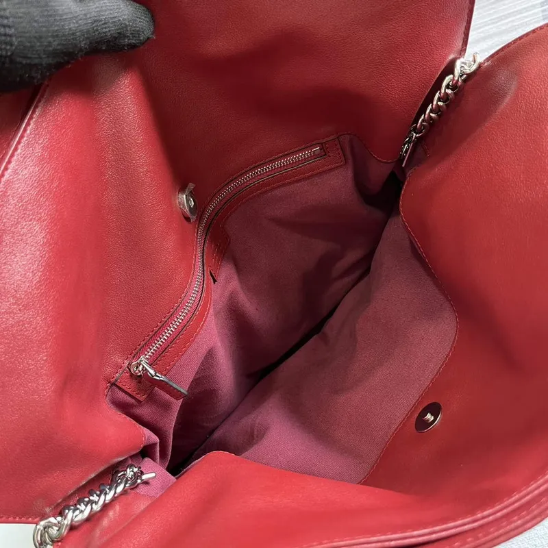 Gucci 751516 Gucci Blondie Medium Toed Bag Red leather