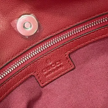 Gucci 751516 Gucci Blondie Medium Toed Bag Red leather