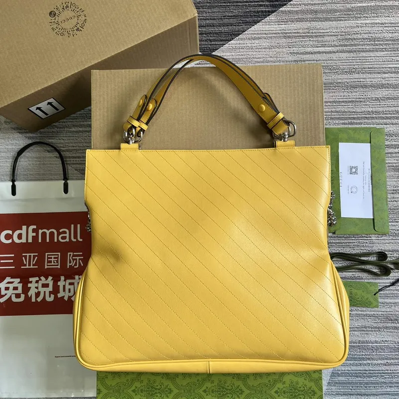 Gucci 751516 Gucci Blondie Medium Tote Bag Yellow leather