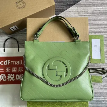 Gucci 751516 Gucci Blondie Medium Tote Bag  Light Green leather