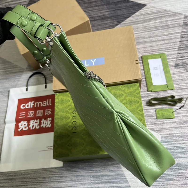 Gucci 751516 Gucci Blondie Medium Tote Bag  Light Green leather