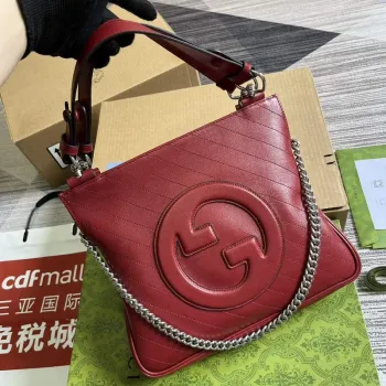 Gucci 751518 Gucci Blondie Small Tote Bag  Red leather