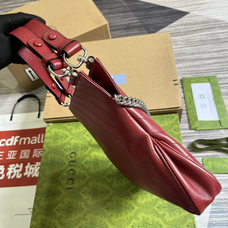 Gucci 751518 Gucci Blondie Small Tote Bag  Red leather