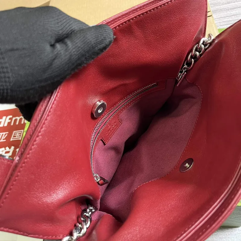 Gucci 751518 Gucci Blondie Small Tote Bag  Red leather