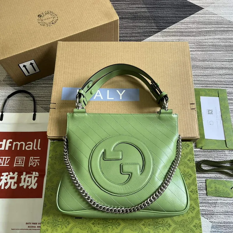 Gucci 751518 Gucci Blondie Small Tote Bag  Light Green leather