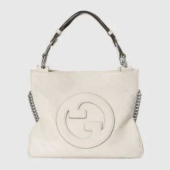 Gucci 751518 Gucci Blondie Small Tote Bag  White leather