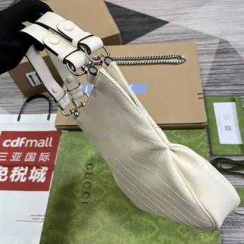 Gucci 751518 Gucci Blondie Small Tote Bag  White leather