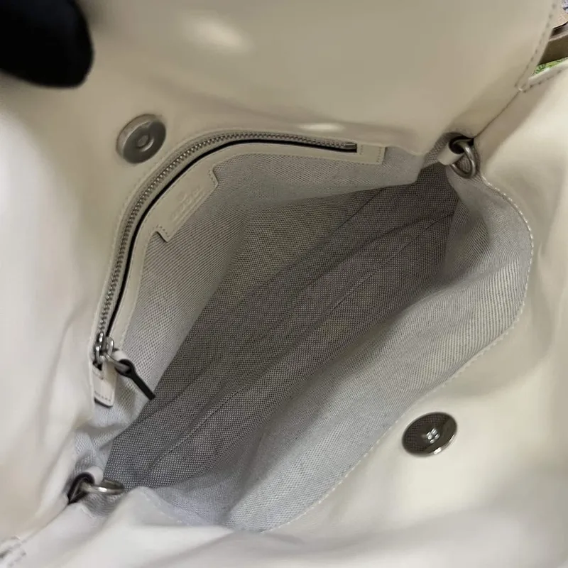 Gucci 751518 Gucci Blondie Small Tote Bag  White leather