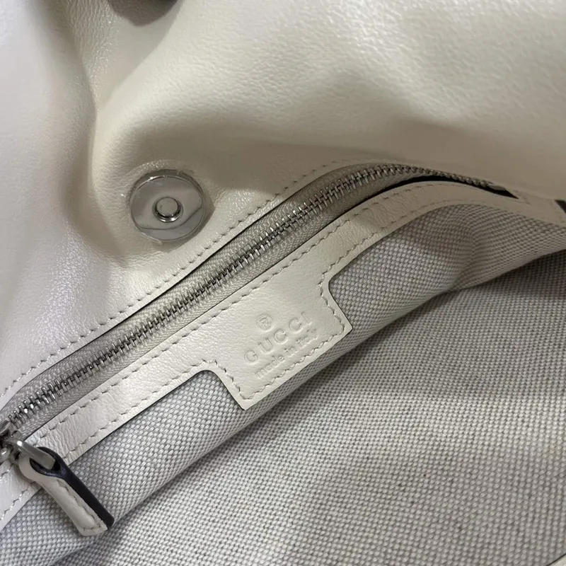 Gucci 751518 Gucci Blondie Small Tote Bag  White leather