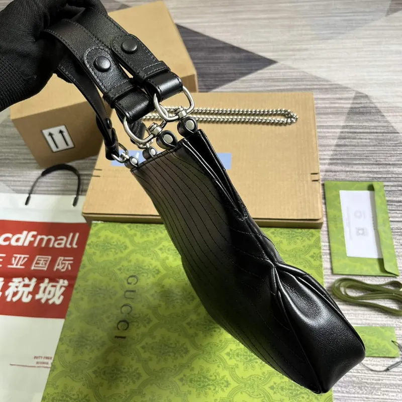 Gucci 751518 Gucci Blondie Small Tote Bag  Black leather