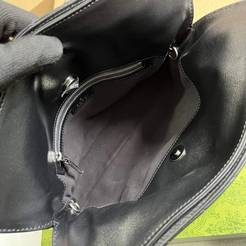 Gucci 751518 Gucci Blondie Small Tote Bag  Black leather