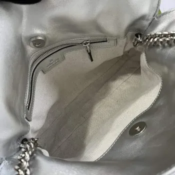 Gucci 751518 Gucci Blondie Small Tote Bag  Silver lamé leather