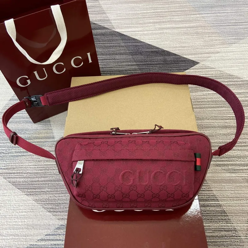 Gucci 802096 Small GG Crossbody Bag Red
