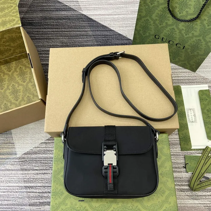 Gucci 802100 Mini GG Crossbody Bag Black