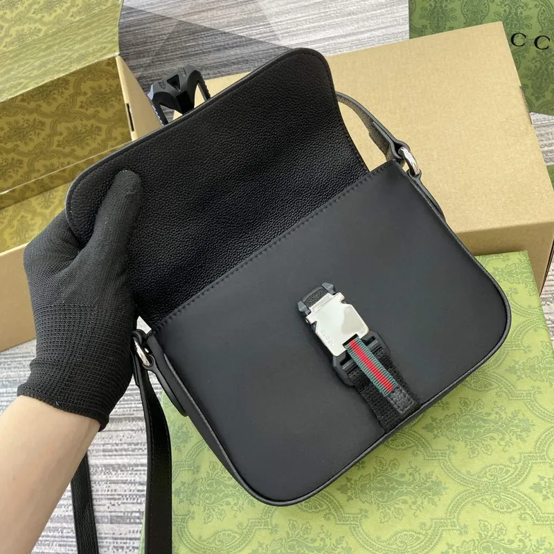 Gucci 802100 Mini GG Crossbody Bag Black