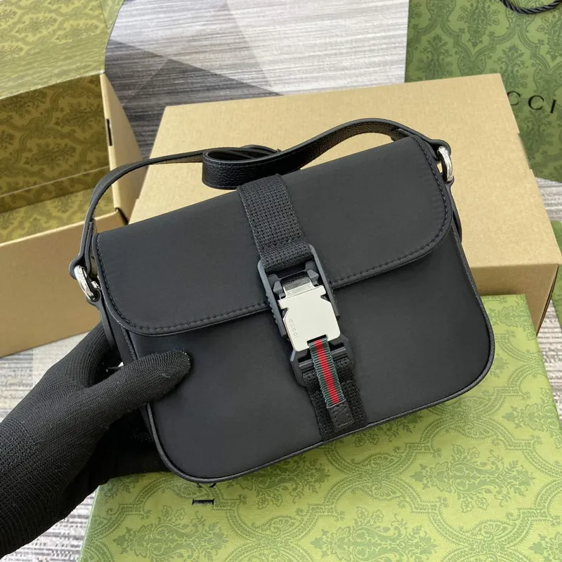 Gucci 802100 Mini GG Crossbody Bag Black