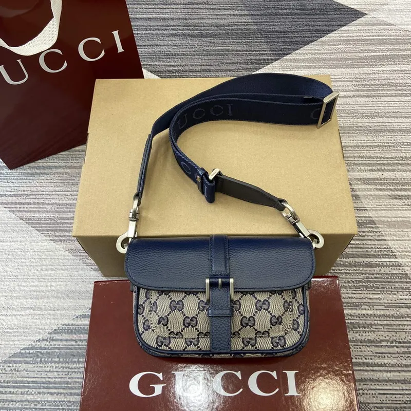 Gucci 795213 GG Super Mini Bag Dark Blue
