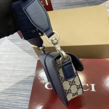 Gucci 795213 GG Super Mini Bag Dark Blue