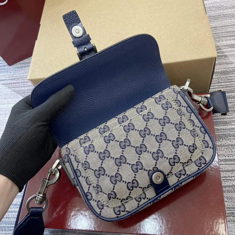Gucci 795213 GG Super Mini Bag Dark Blue