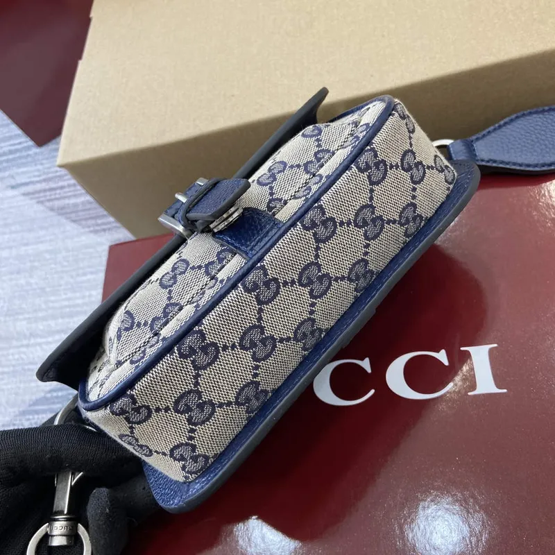 Gucci 795213 GG Super Mini Bag Dark Blue