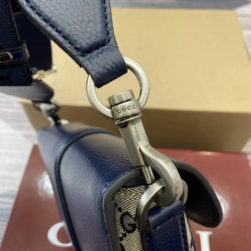Gucci 795213 GG Super Mini Bag Dark Blue