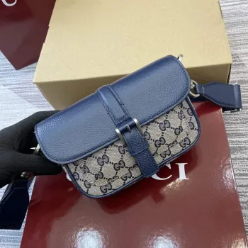 Gucci 795213 GG Super Mini Bag Dark Blue