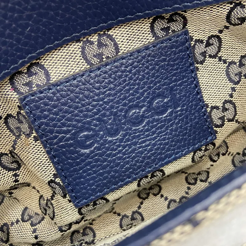 Gucci 795213 GG Super Mini Bag Dark Blue