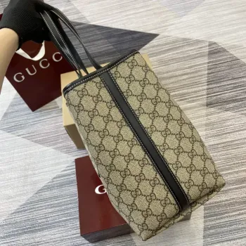 Gucci 815213 GG Emblem Medium Tote Bag Black