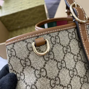 Gucci 815213 GG Emblem Medium Tote Bag Brown