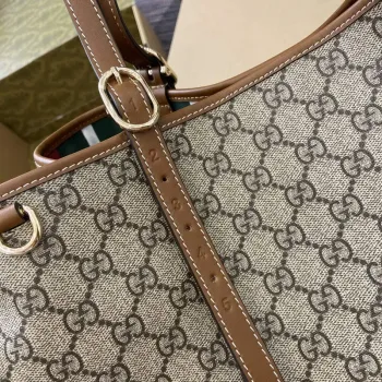 Gucci 815213 GG Emblem Medium Tote Bag Brown