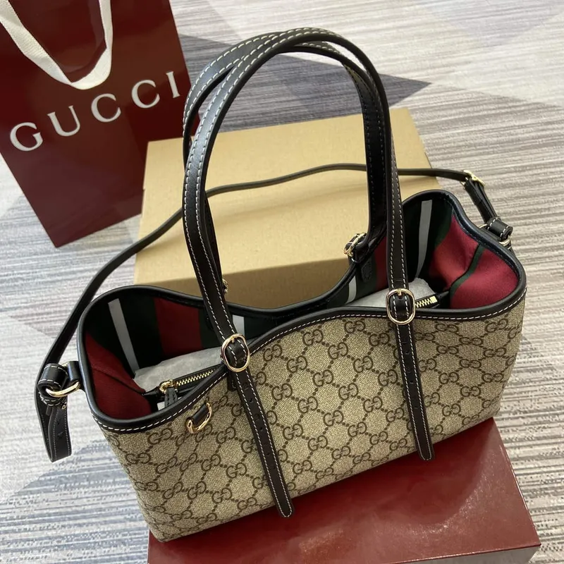 Gucci 815214 GG Emblem Small Tote Bag Black