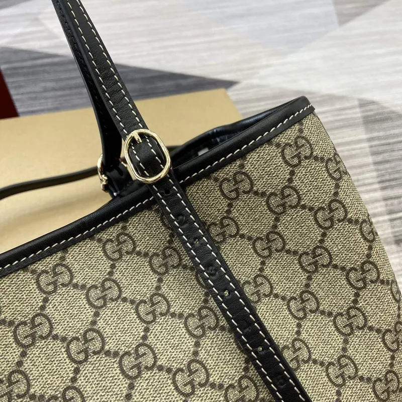 Gucci 815214 GG Emblem Small Tote Bag Black