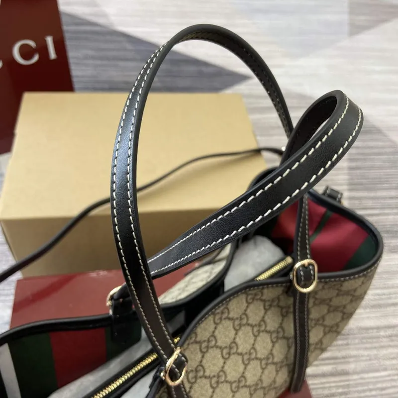 Gucci 815214 GG Emblem Small Tote Bag Black