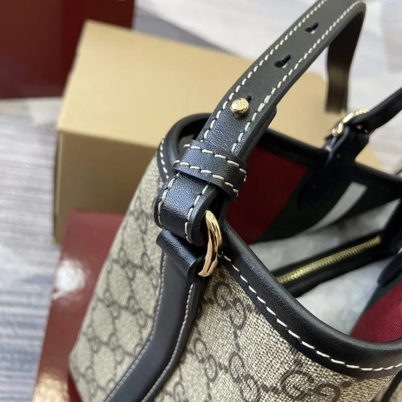 Gucci 815214 GG Emblem Small Tote Bag Black