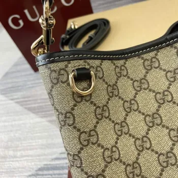 Gucci 815118 GG Emblem Mini Bucket Bag Black