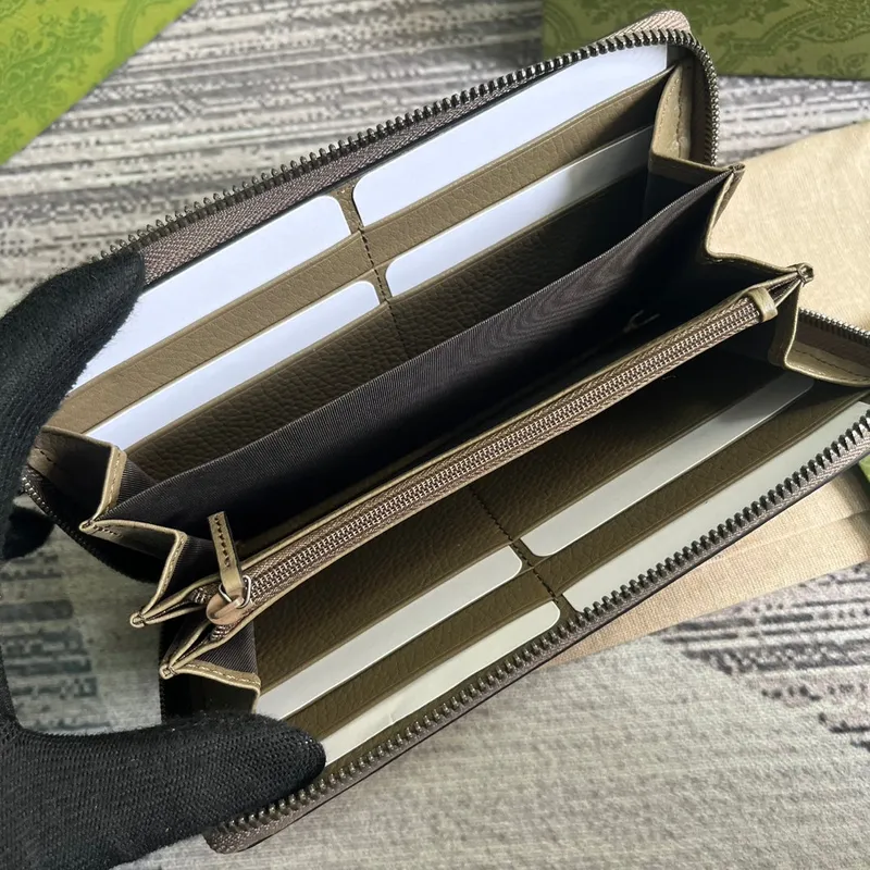 Gucci 739484 Original Gray leather Jumbo GG zip around wallet