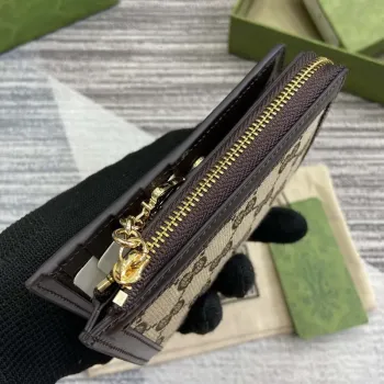 Gucci 790037 Gucci Luce mini zip wallet  Brown leather