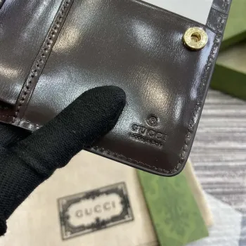 Gucci 790037 Gucci Luce mini zip wallet  Brown leather