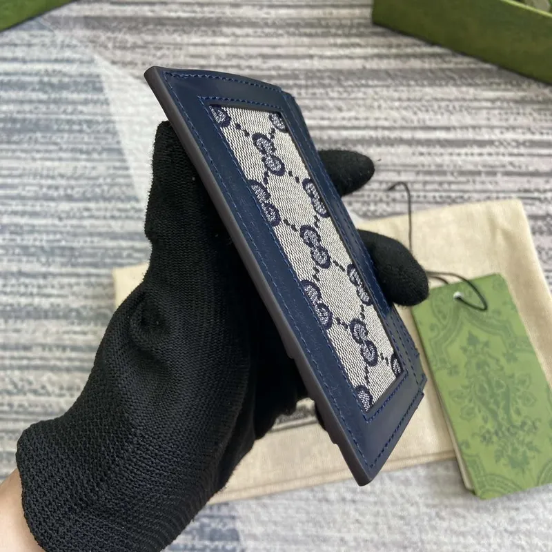 Gucci 790033 GG card case wallet Blue leather