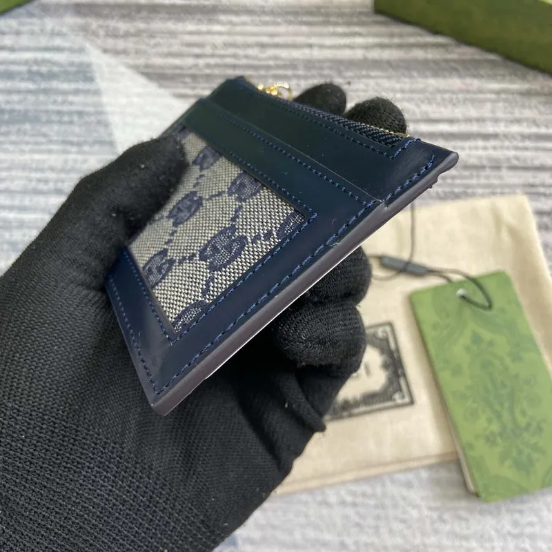 Gucci 790033 GG card case wallet Blue leather