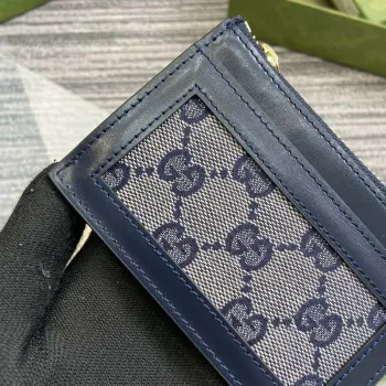 Gucci 790033 GG card case wallet Blue leather