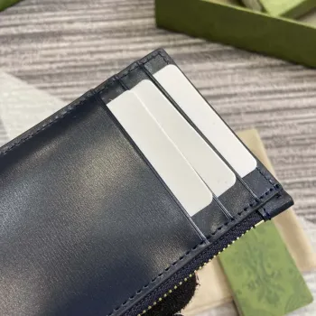 Gucci 790033 GG card case wallet Blue leather