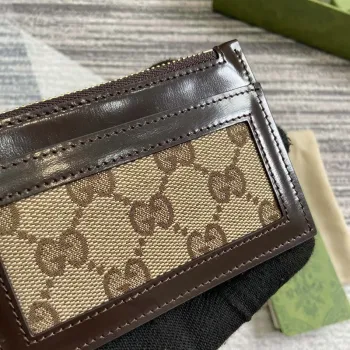 Gucci 790033 GG card case wallet Brown leather