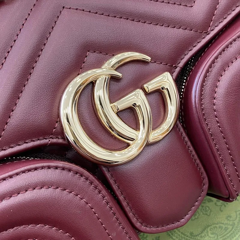 Gucci 795228 GG Marmont Small Multi Pocket Bag Wine red