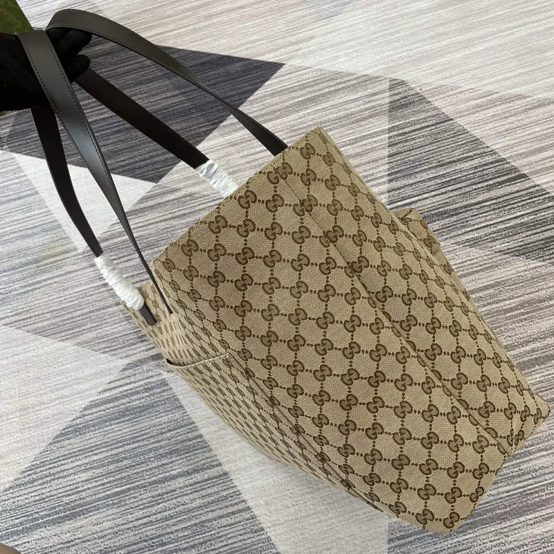 Gucci 802166 Large GG Tote Bag Brown