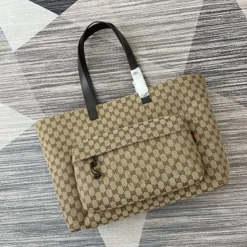 Gucci 802166 Large GG Tote Bag Brown