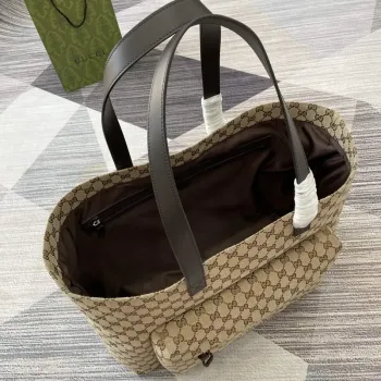 Gucci 802166 Large GG Tote Bag Brown