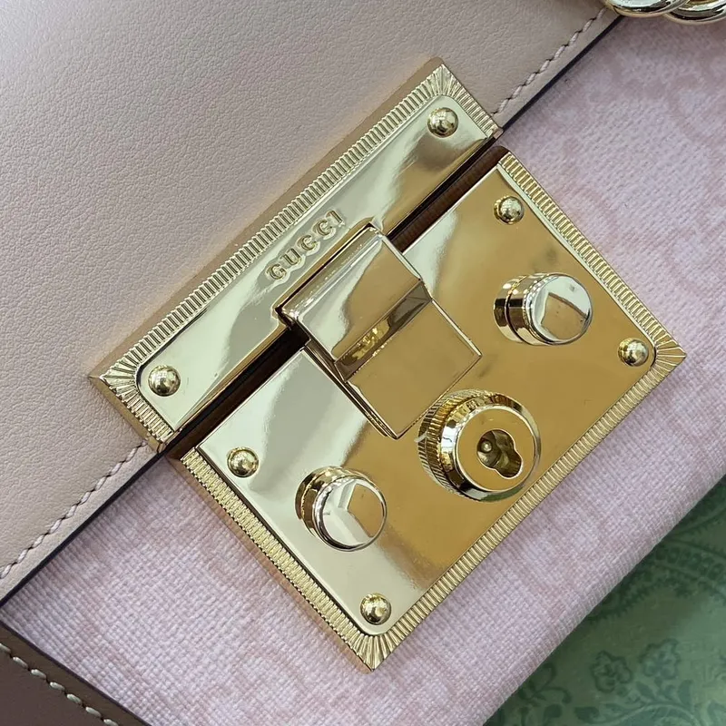 Gucci 409487 Padlock Small Shoulder Bag Pink