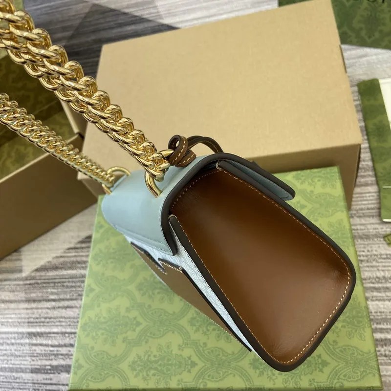 Gucci 409487 Padlock Small Shoulder Bag Blue