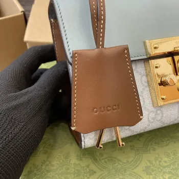 Gucci 409487 Padlock Small Shoulder Bag Blue